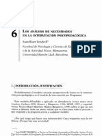 Los Analisis de Necesidades en La Intervencion Psicopedagogica