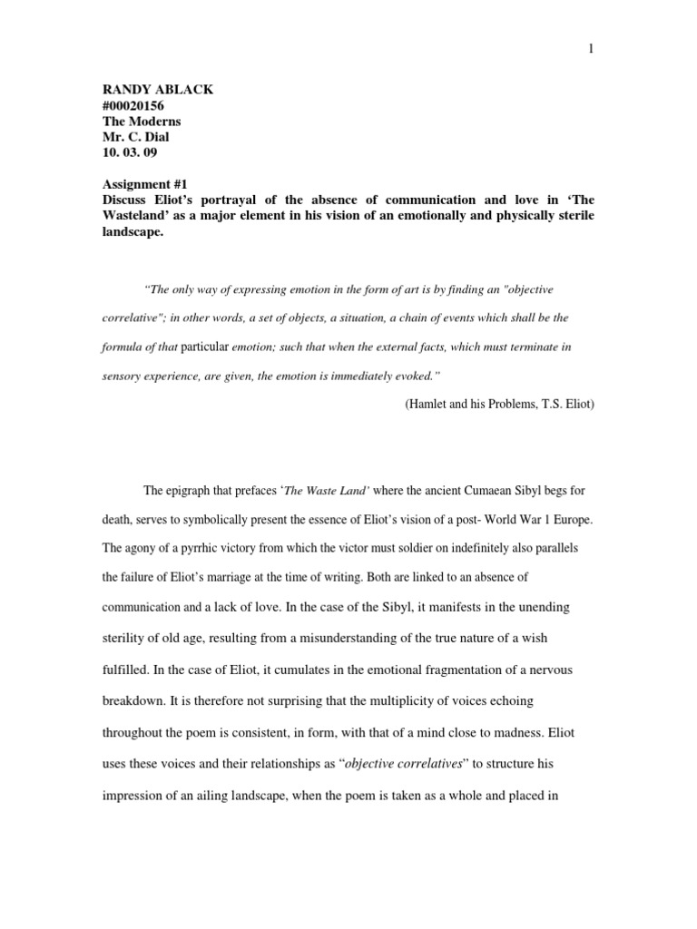 The waste land poem meaning picture