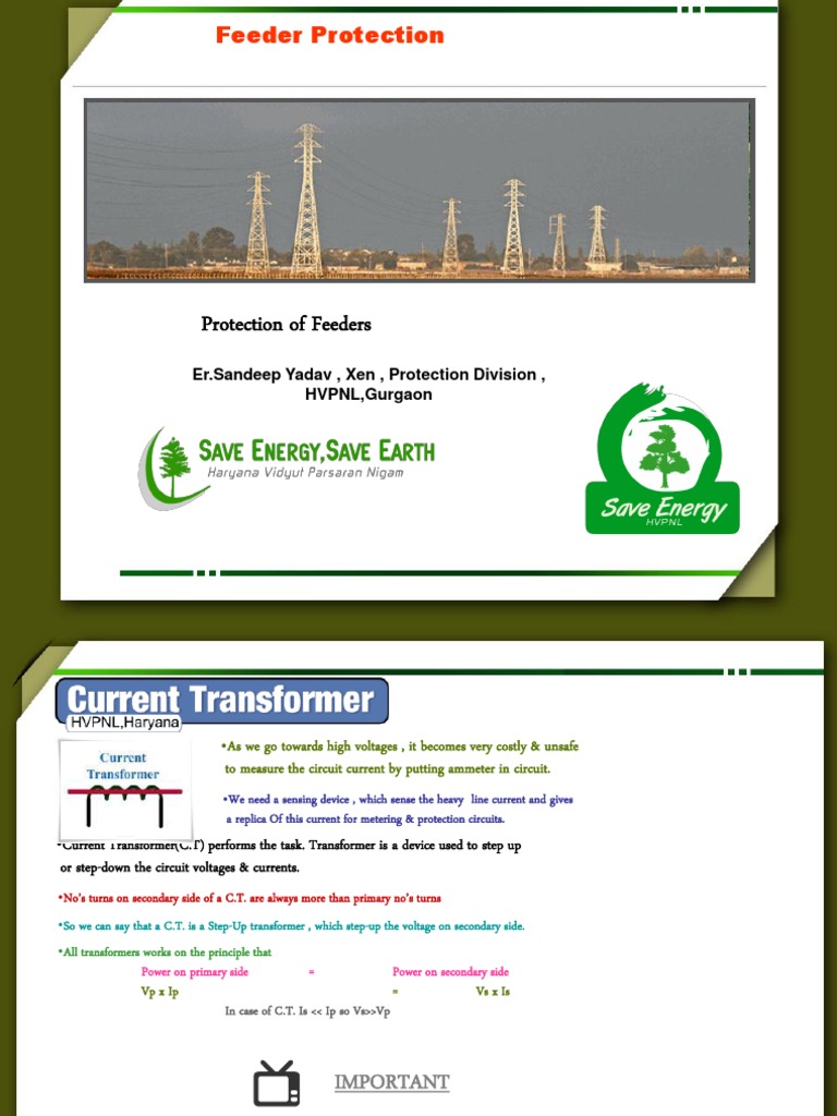 Feeder Protection Notes Transformer Power Engineering