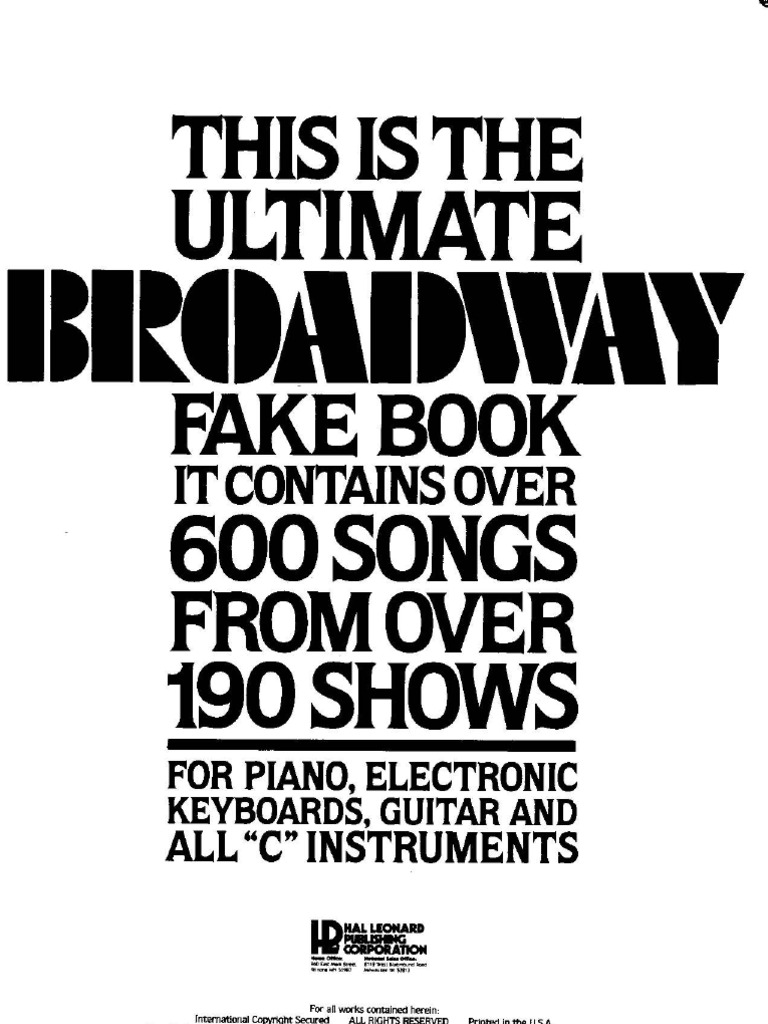 The Ultimate BROADWAY Fakebook | PDF