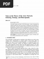 Notes On The Theory of The Actor-Network: Ordering, Strategy, and Heterogeneity