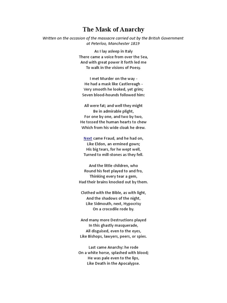 Mask of Anarchy PDF Thou