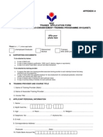 PSMB-ASET Trainee Application Form (Appendix A)