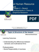 International Human Resource Management: - Recent Developments in Theory & Empirical Research