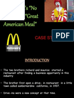 Mcdonald'S "No Longer The "Great American Meal": Case Study