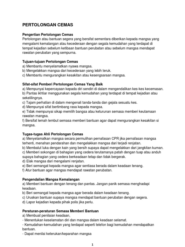 Pertolongan Cemas Asas Pdf