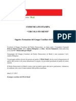 Comunicato Stampa Circolo PD Di Menfi