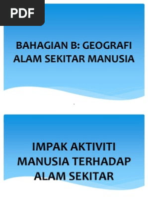 Sistem Ekologi Impak Aktiviti Manusia Terhadap Alam Sekitarnya Pdf