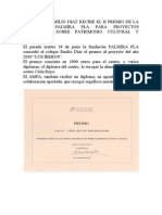 El Pasado Martes 18 de Junio La Fundación PALMIRA PLA Concedió Al Colegio Emilio Diaz El Premio Al Proyecto Del Año 2010