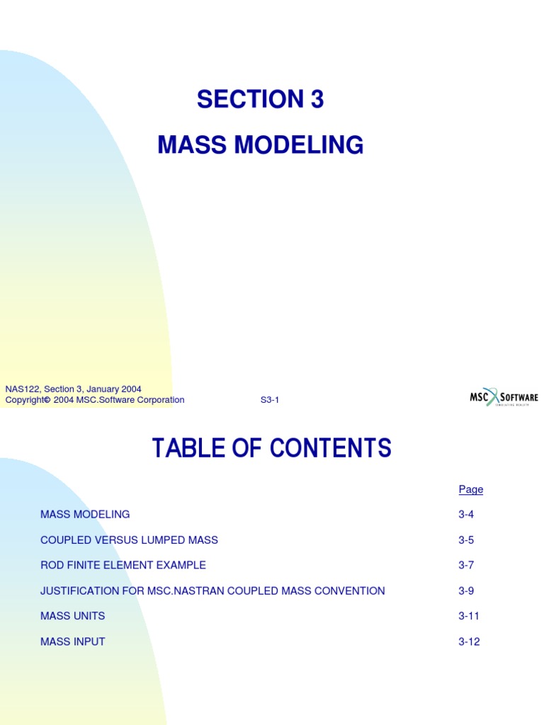 04 Section3 Mass Modelling Input 012904 | PDF | Classical Mechanics ...