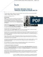 23-F. Informes confindenciales desvelan cómo se planificó desde Valencia el golpe de Estado del 23-F. Pág. 1