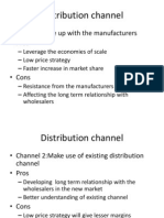 Distribution Channel: - Channel 1:tie Up With The Manufacturers - Pros