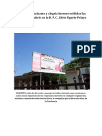 Con Gran Entusiasmo y Alegría Fueron Recibidas Las Obras de H. Dubric en La B. P. C. ALIRIO UGARTE PELAYO. GUANARE