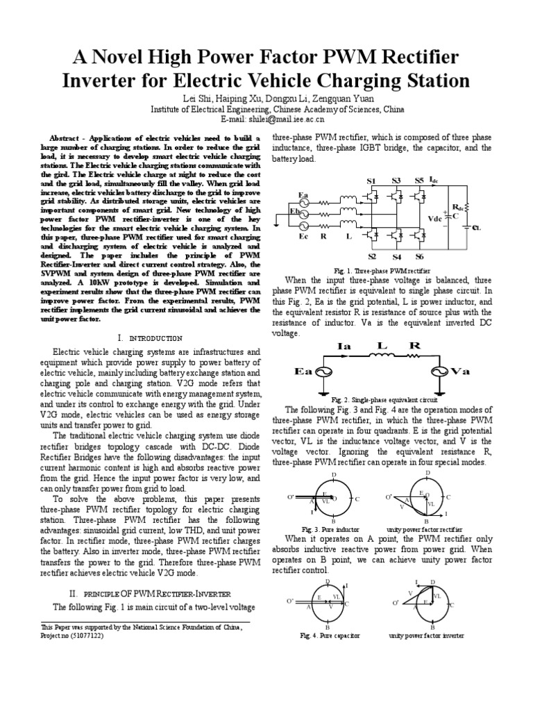 A Novel High Power Factor PWM Rectifier Inverter For Electric Vehicle ...