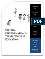Parental Discrimination in Terms of Giving Education