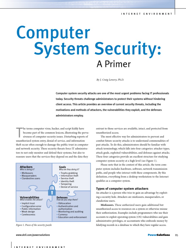 Computer System Security | PDF | Computer Security | Security