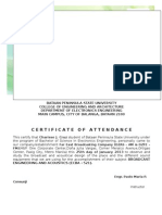 Certificate of Attendance