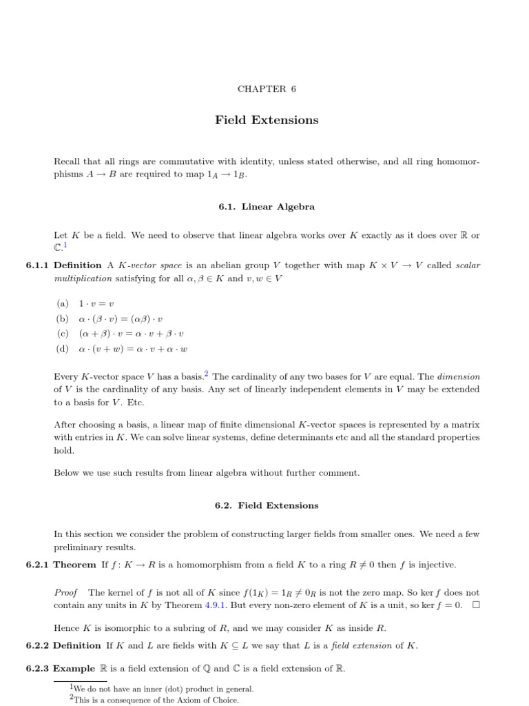 Field Extensions PDF Field (Mathematics) Vector Space