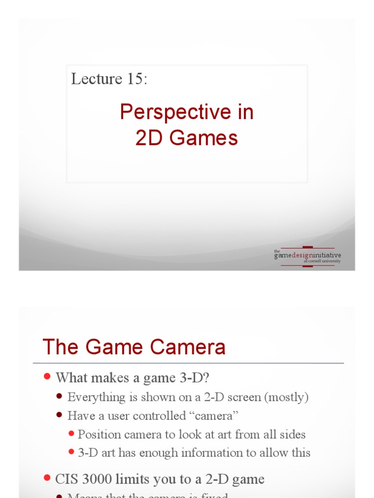 Perspective in 2D Games Perspective (Graphical) 2 D Computer Graphics