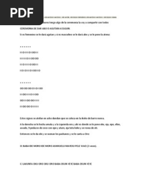 Ceremonia De Dar Abo O Agutan A Eggun Ocio