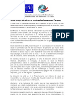 Grave Peligro de Retroceso en Derechos Humanos en Paraguay