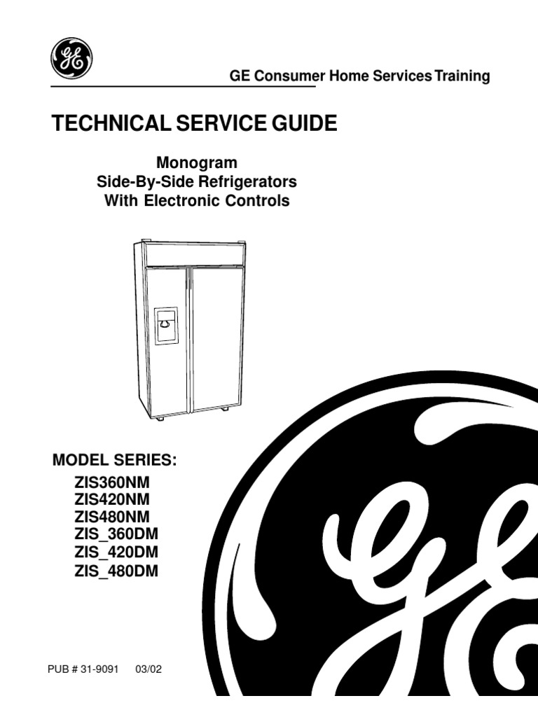 GE Monogram Refrigerator Service Manual | PDF | Refrigerator | Electric  Motor