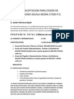 Propuesta Aceptacion para Cesion de Derechos | PDF