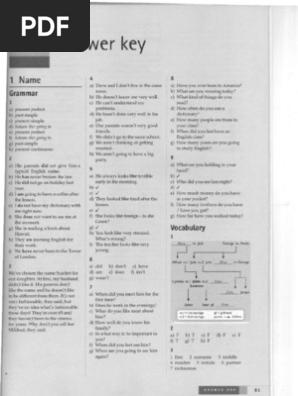Inside Out Pre Intermediate Key | PDF