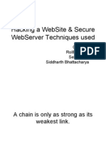 Hacking a WebSite & Secure WebServer Techniques Used