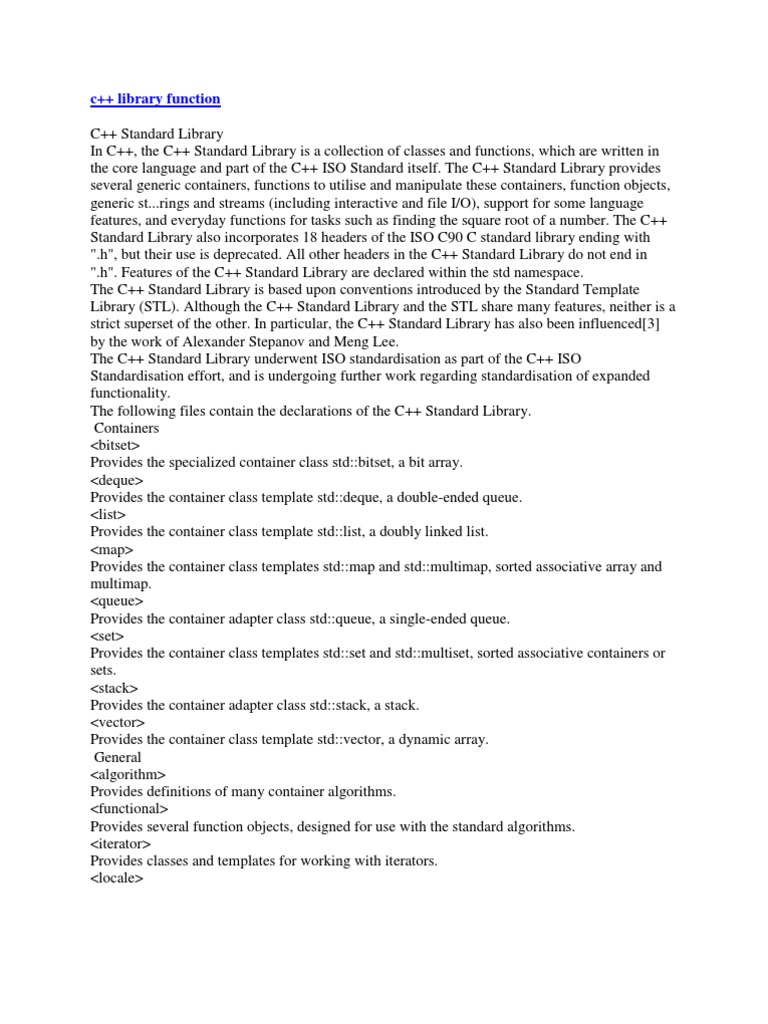 C and C++ Library Function | PDF | C++ | Programming Paradigms