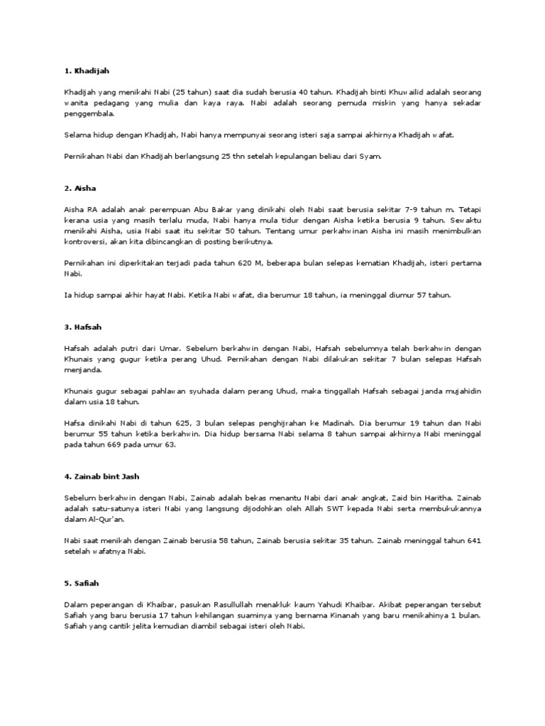 Isteri Rasulullah Pdf