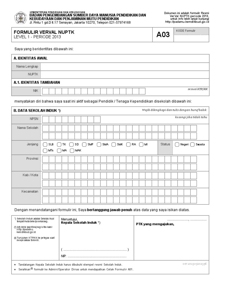 Formulir A03 | PDF