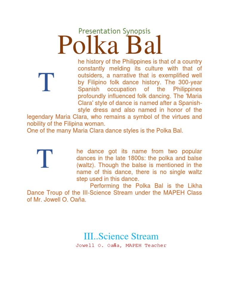Polkabal | Download Free PDF | Dances | Entertainment