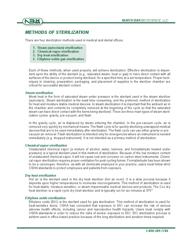 Sterilization Methods in Healthcare | PDF
