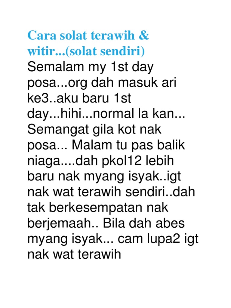 Cara Solat Terawih Pdf
