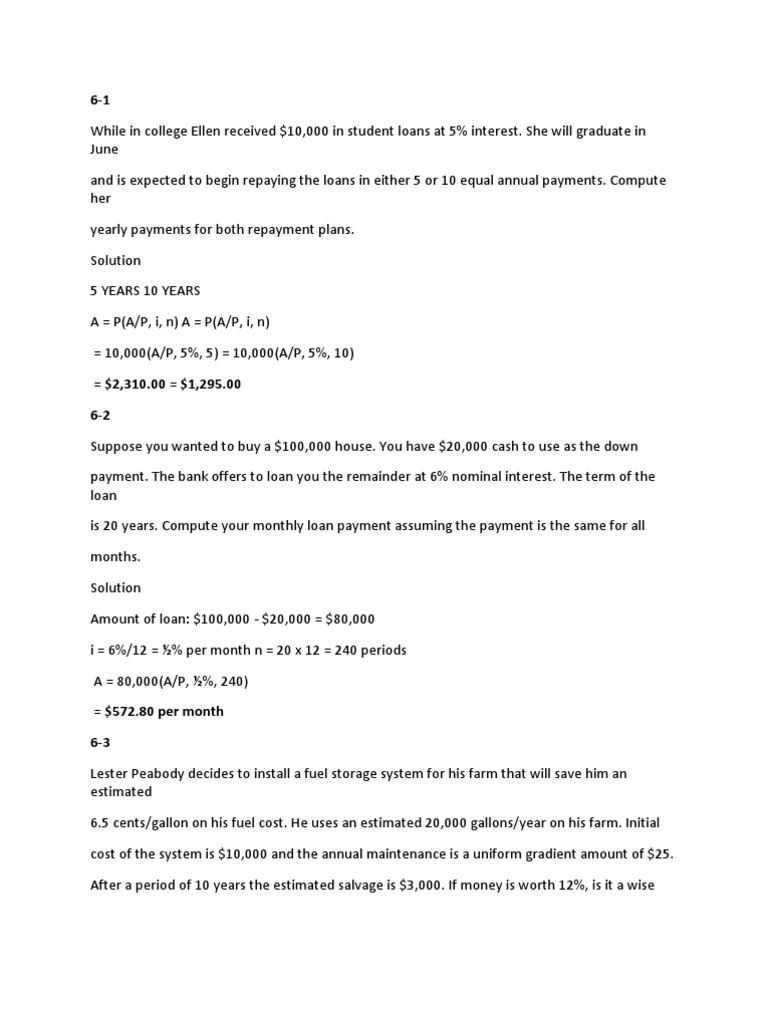 Loan Payment Calculations and Analysis | PDF