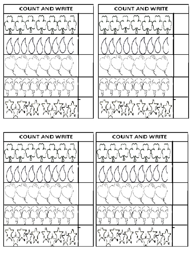 Kindergarten Maths Worksheets 2-Count and Write | PDF | Foreign ...