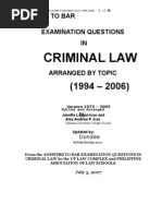 Criminal Law Bar Q&A | PDF | Murder | Probation