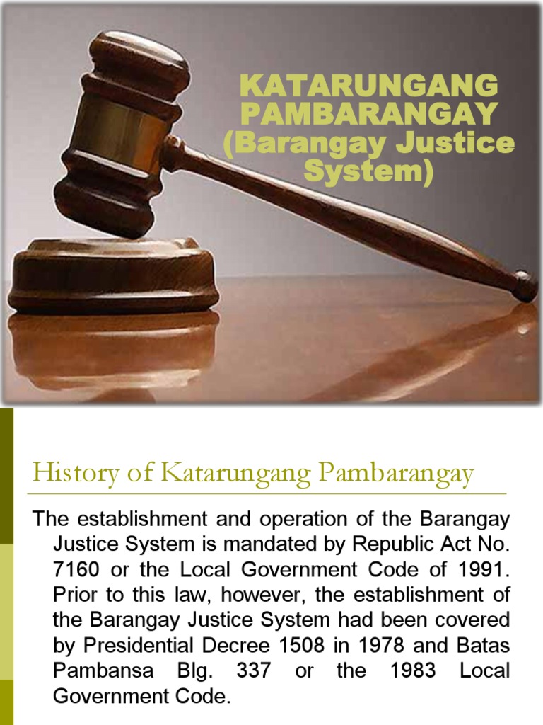 Katarungang Pambarangay PDF Alternative Dispute Resolution