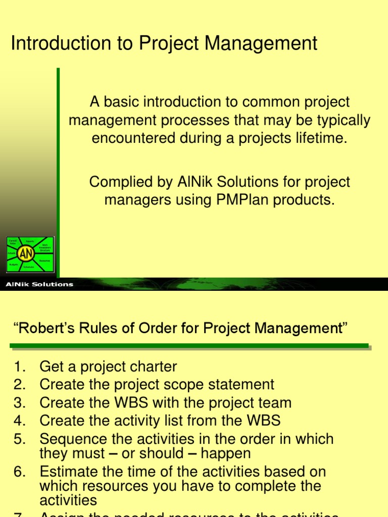 Introduction To Project Management PDF