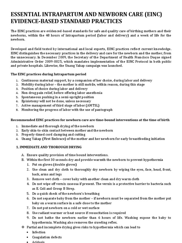 Essential Intrapartum and Newborn Care | PDF | Infants | Childbirth