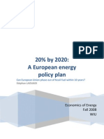 20% by 2020 - A European Energy Policy Plan (Stéphan Laouadi)