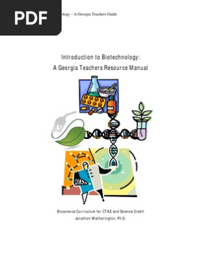 Teachers Guide Biotechnology Gabio Biotechnology Science - 