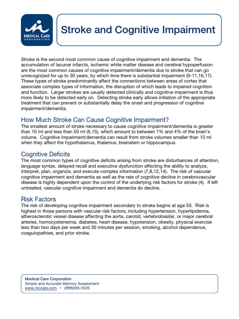 Stroke Cognitive Impairment | Stroke | Dementia