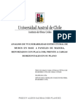 Análisis de Vulenarabilidad Estructural de Muros en Base A Paneles de Madera. Universidad Austral de Chile