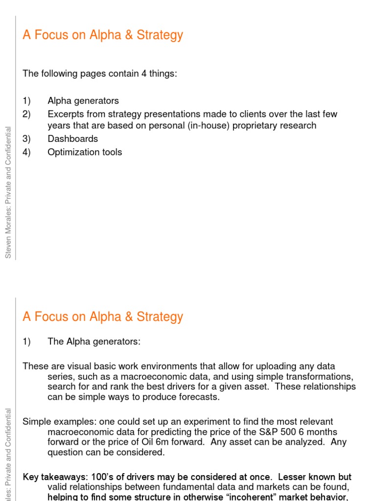 Alpha and Strategy MEDIUM | PDF | Hedge (Finance) | Macroeconomics