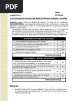 Cuestionario ICIQ-SF de Incontinencia Urinaria | PDF