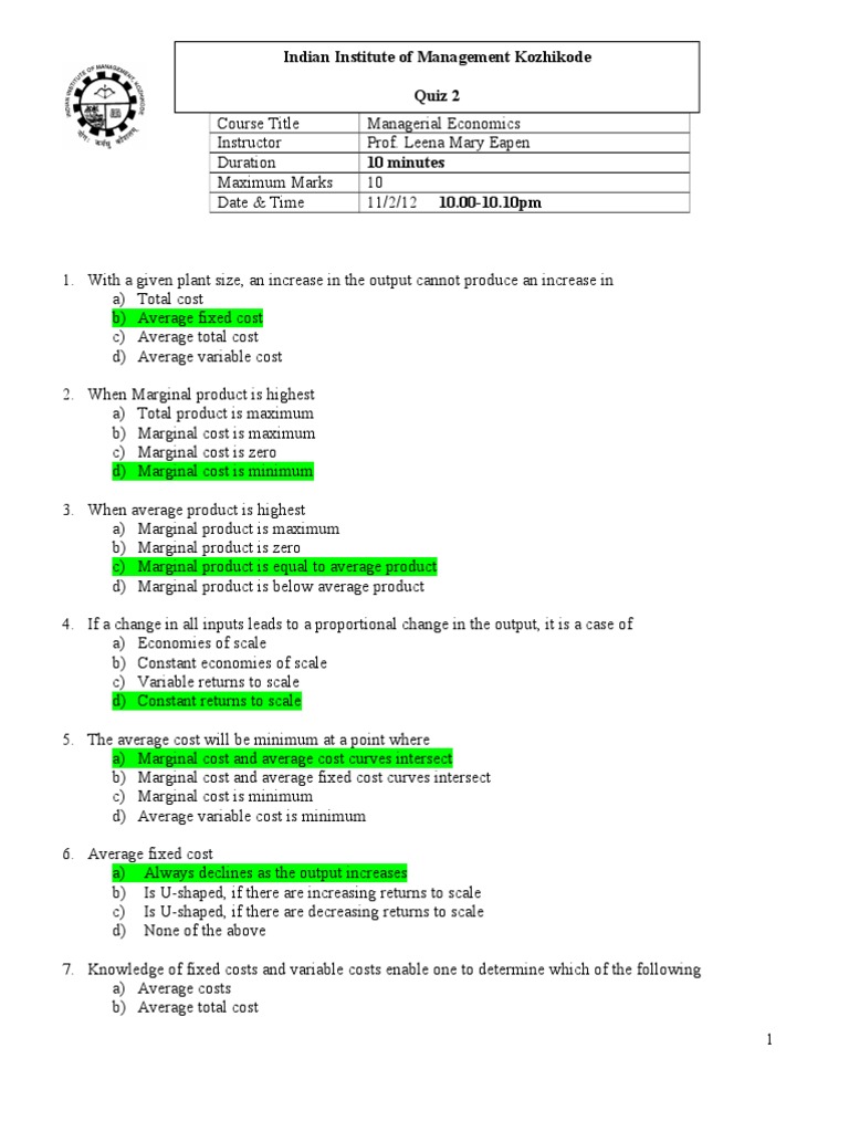 microeconomics assignment questions and answers