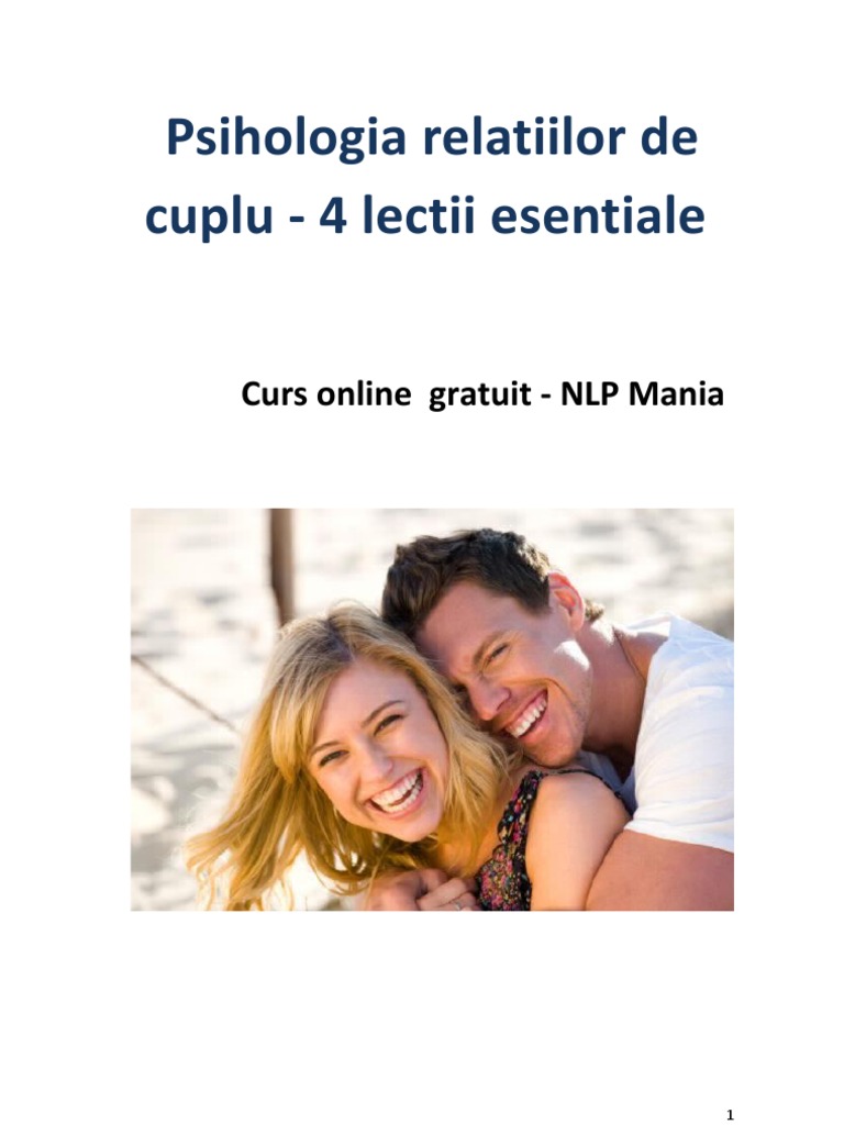 PDF Gratuit Psihologia Relatiei de Cuplu 4 Lectii | PDF