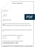 Exercícios Complementares para avaliação do 2º bimestre 8º ano  2013